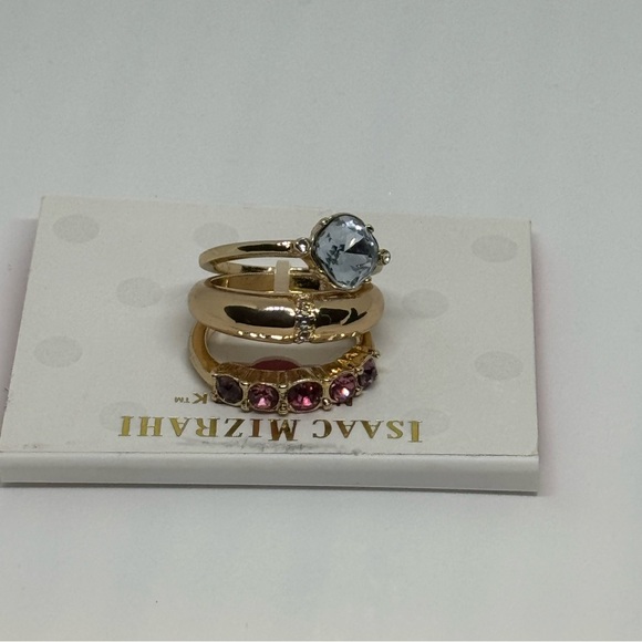 Isaac Mizrahi Set of 3 Statement Ring SZ 8 - Picture 10 of 10